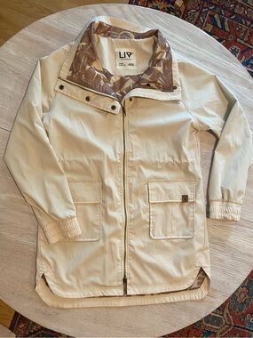LIV Outdoor Cream Utility Jacket with Patterned Collar